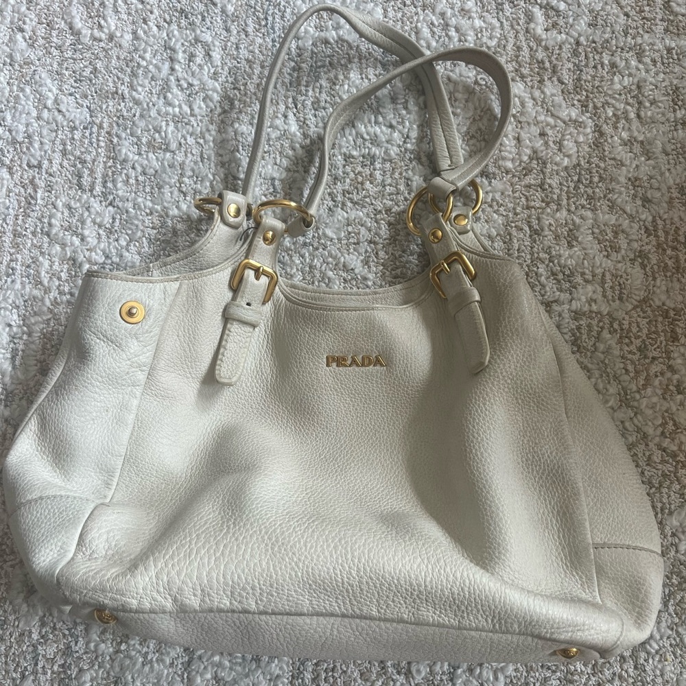 Prada off white leather bag